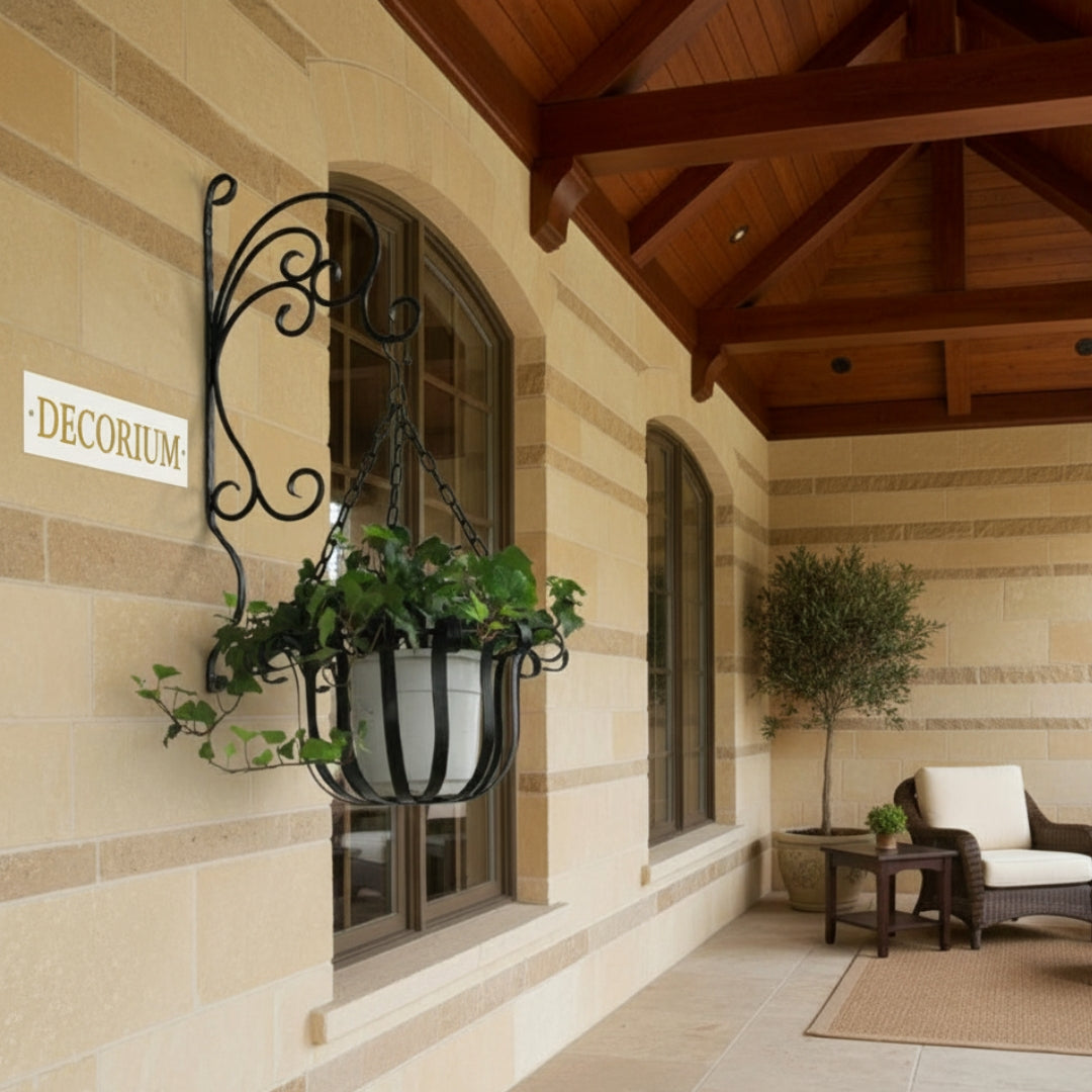 Crown Wall Hanging Planter with metal basket