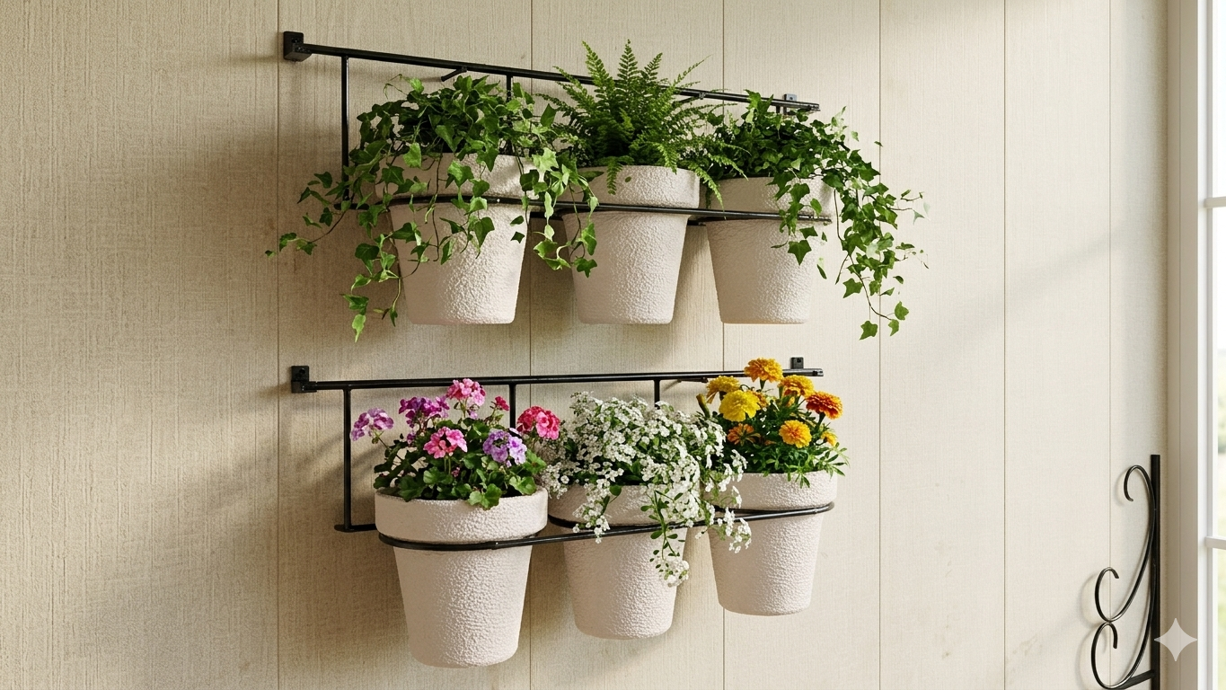 3 pot Horizontal wall planter