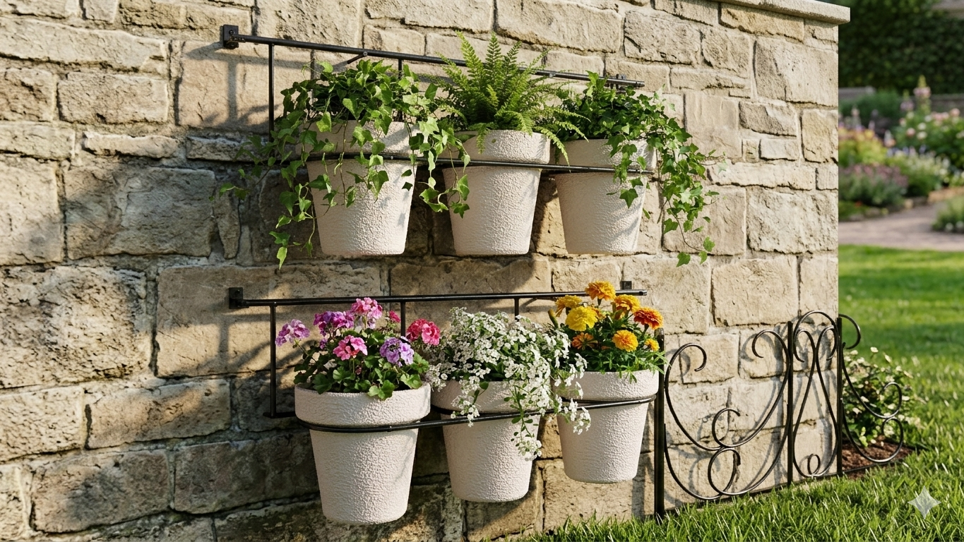 3 pot Horizontal wall planter