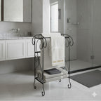 Towel stand in wrought iron