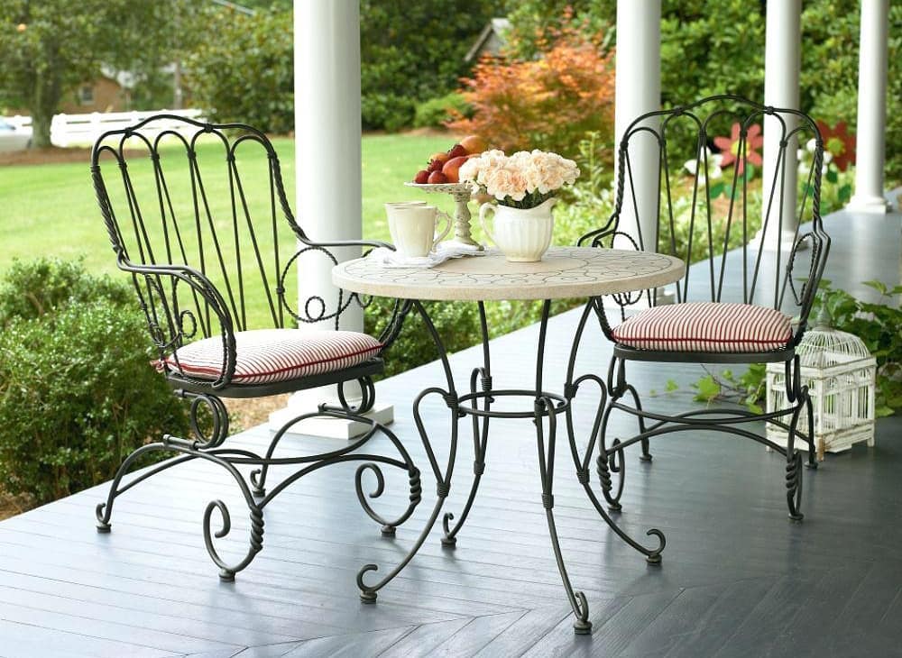 Wrought Iron Chairs and Table Set