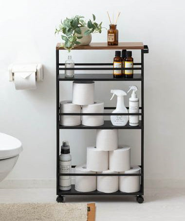 4-Tier White Rolling Storage Trolley
