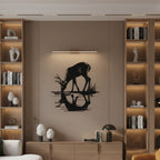 High Quality Metal Wall Decor Deer Drinking Water CNC Design