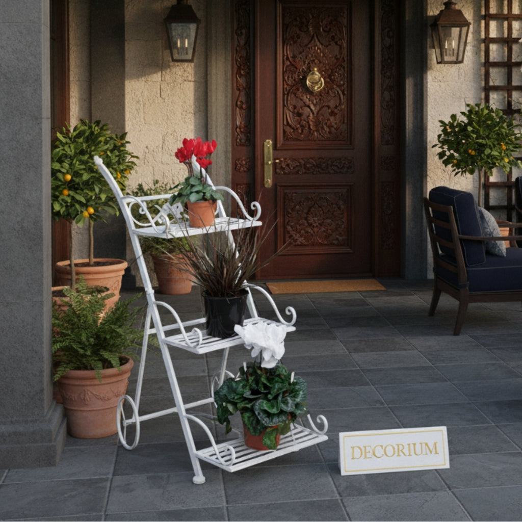 3 step Cart Type Planter Stand