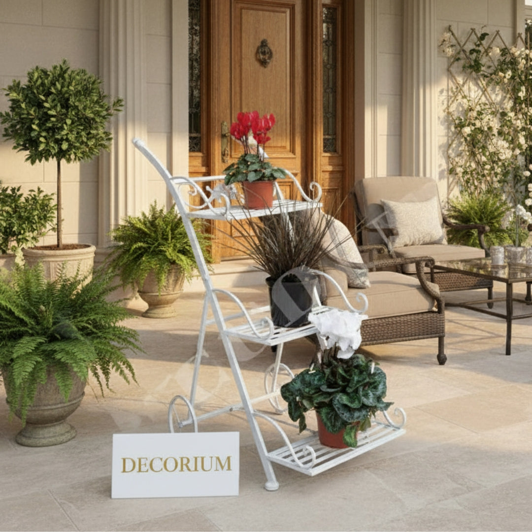 3 step Cart Type Planter Stand