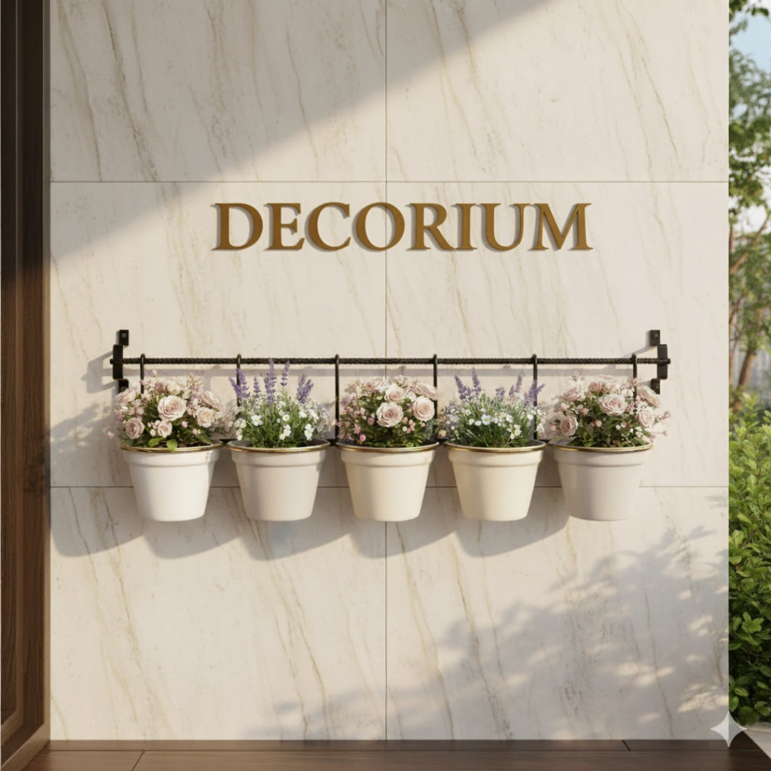 Five pot wall decor planter