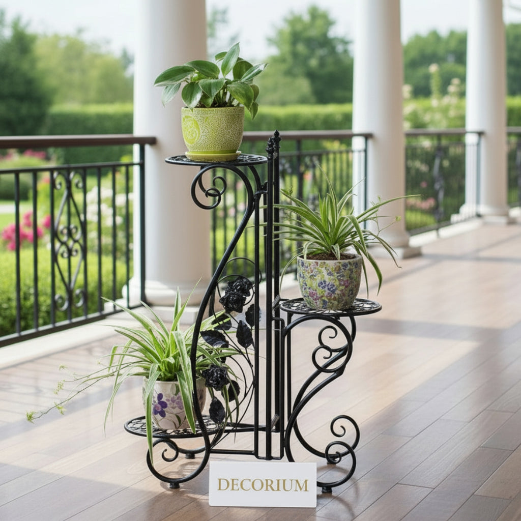 Decorative Metal Plant Stand with 3 shelves