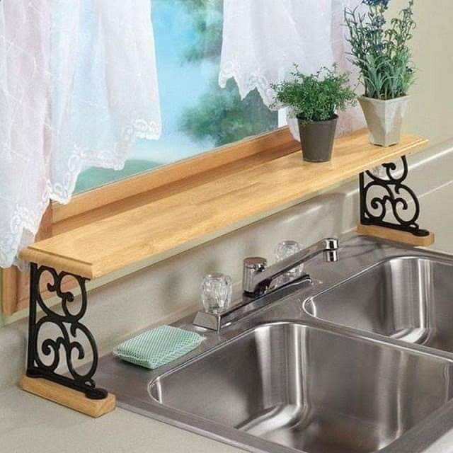 Kitchen Sink wooden shelf