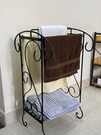Towel stand in wrought iron
