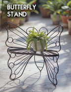 Butterfly Wrought iron planter stand