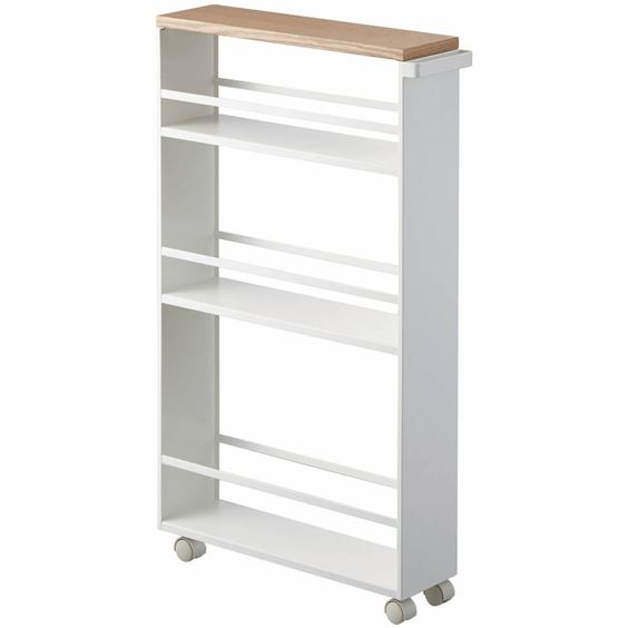 4-Tier White Rolling Storage Trolley